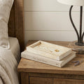 10" Beige Rustic Resin Faux Stone Handmade Trinket Tray