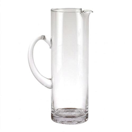 10" Clear Mouth Blown Lead Free Crystal Glass Pitcher