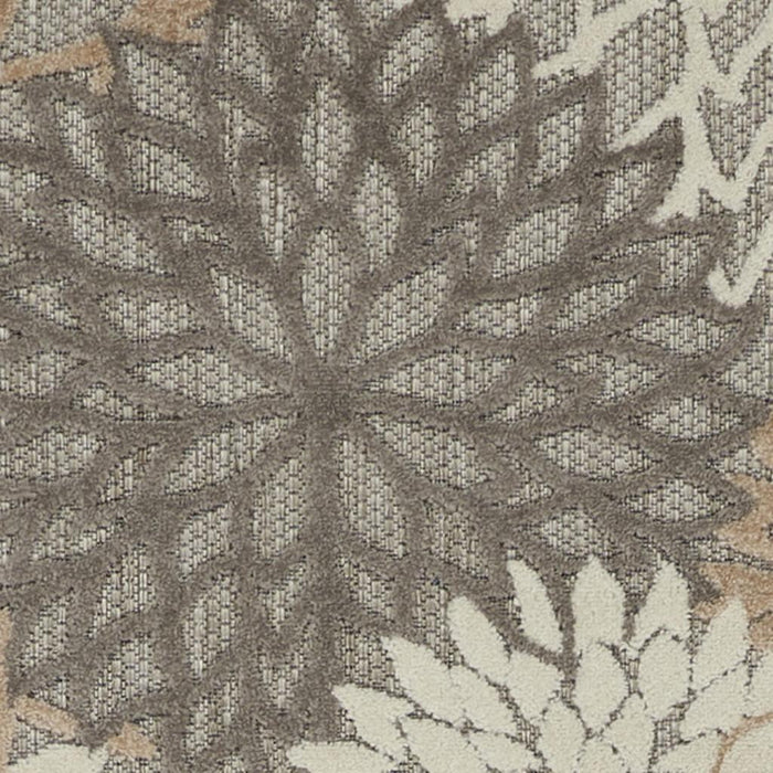 10' Gray And Ivory Indoor Outdoor Area Rug