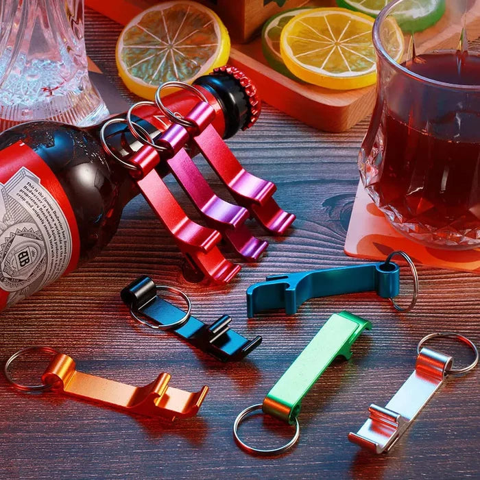 10PCS Bottle Opener Keychain Aluminum Beer Bottle Openers Metal EDC Soda Keyring Tool Gift Accessories for Kitchen