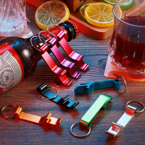 10PCS Bottle Opener Keychain Aluminum Beer Bottle Openers Metal EDC Soda Keyring Tool Gift Accessories for Kitchen