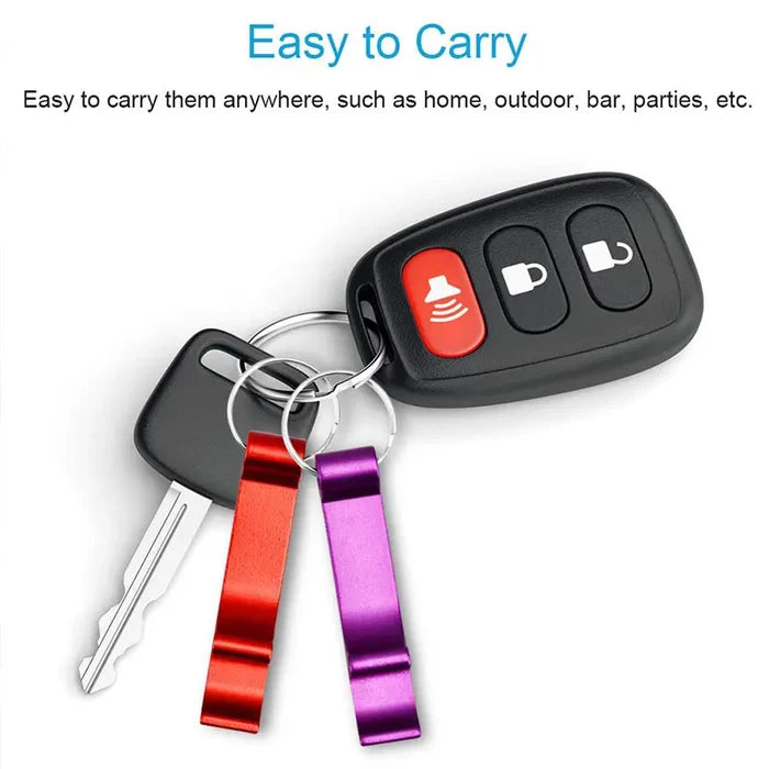 10PCS Bottle Opener Keychain Aluminum Beer Bottle Openers Metal EDC Soda Keyring Tool Gift Accessories for Kitchen