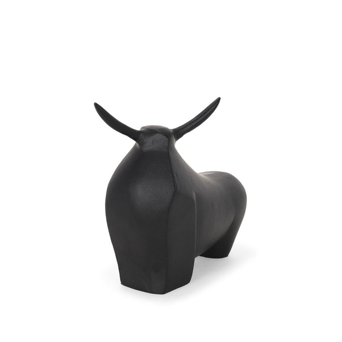 11" Black Aluminum Bull Tabletop Sculpture