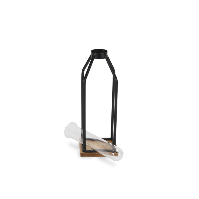 11" Black Glass Tabletop Sculpture