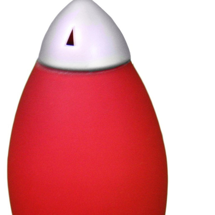 11" Red And Silver Acrylic And Metal Rocket Shaped Bedside Lamp