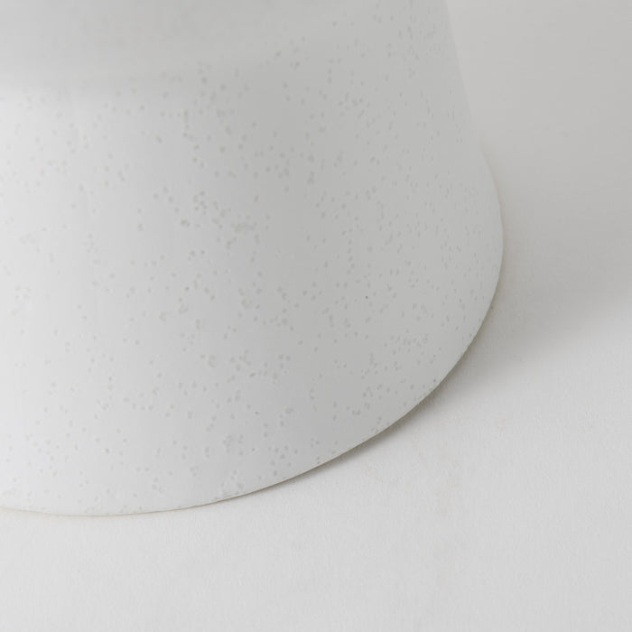 11" White Abstract Cylinder Ceramic Table Vase