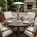 11000 BTU Silver Steel Propane Cylindrical Pole Tabletop Patio Heater