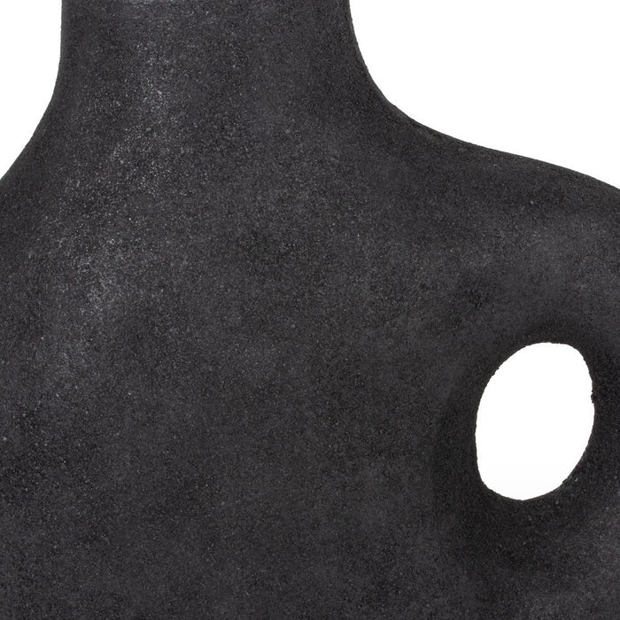12" Black Aluminum Modern Abstract Table Vase