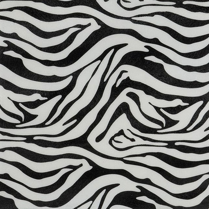 12" Black And White Zebra Iron And Resin Square Hanging Wall Tile