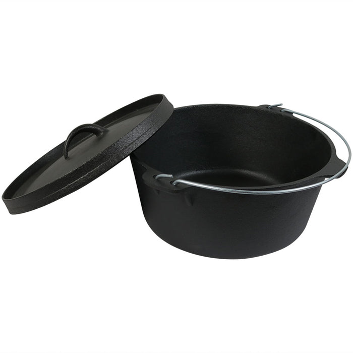 12" Black Cast Iron Dutch Oven Stock Pot