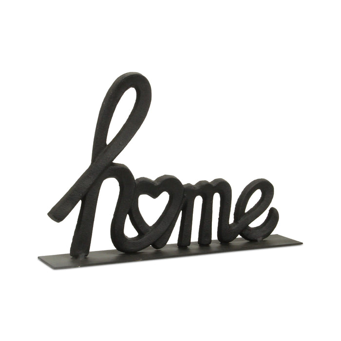 12" Black Cast Iron Home Hand Painted Tabletop Sculpture