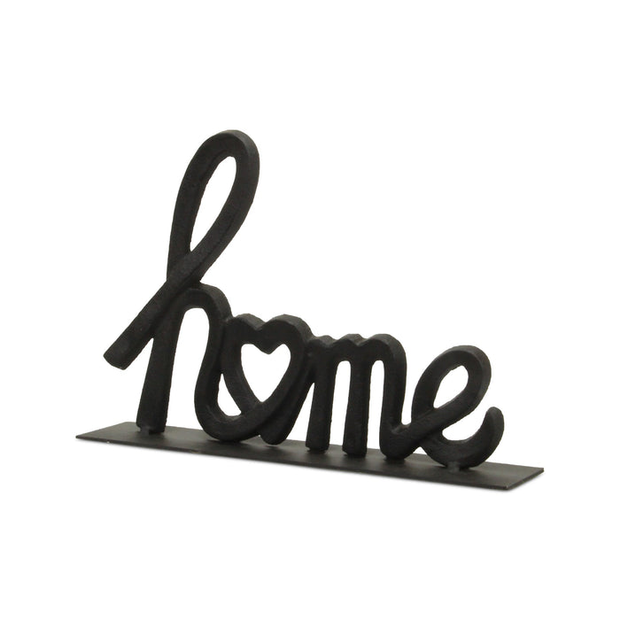 12" Black Cast Iron Home Hand Painted Tabletop Sculpture