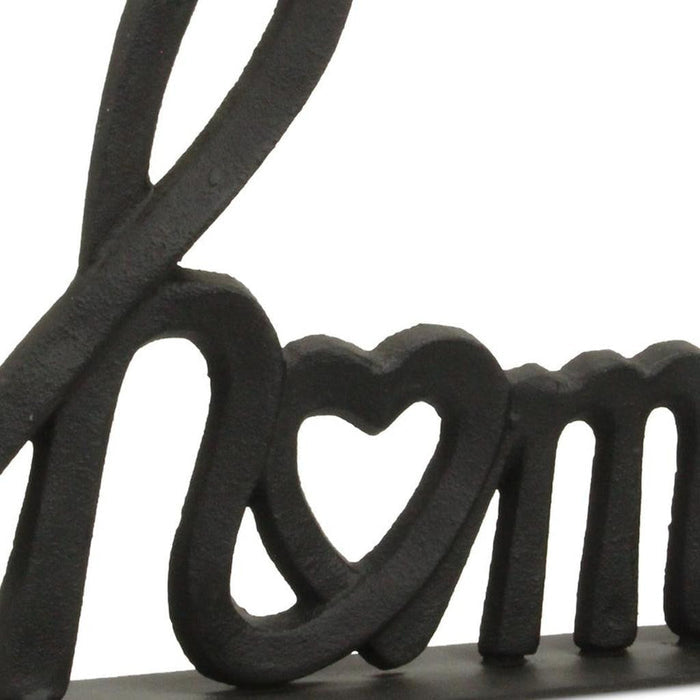 12" Black Cast Iron Home Hand Painted Tabletop Sculpture