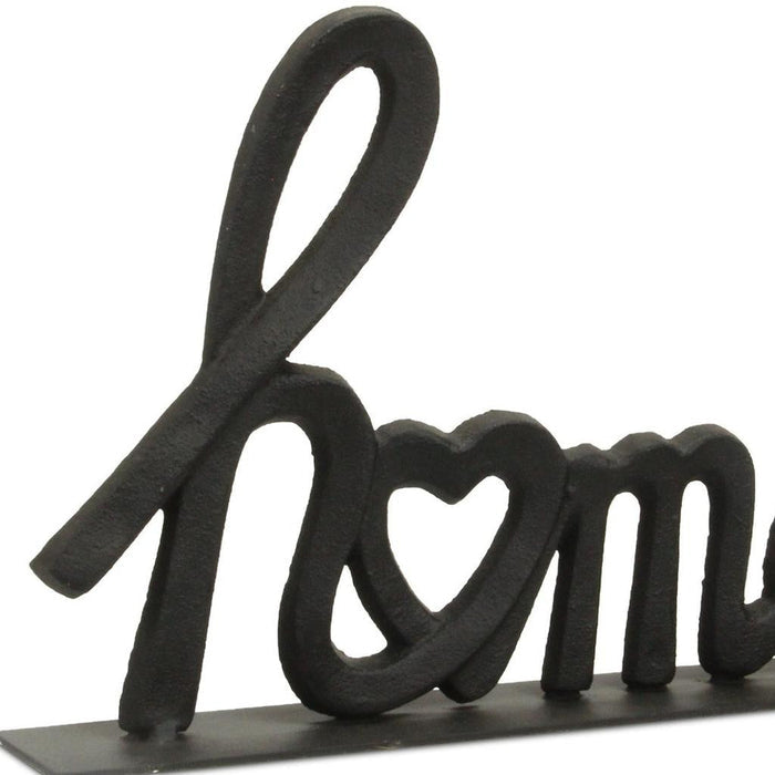 12" Black Cast Iron Home Hand Painted Tabletop Sculpture