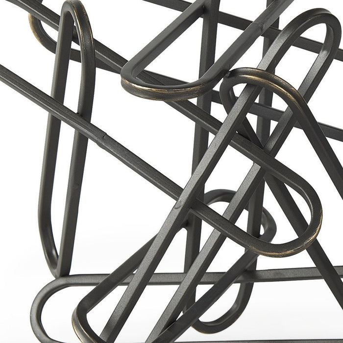 12" Black Metal Abstract Tabletop Sculpture