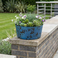 12" Blue Recycled Plastic Indoor Outdoor Round Pot Planter