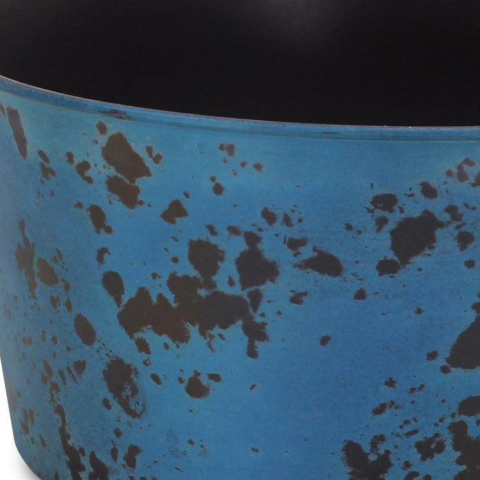 12" Blue Recycled Plastic Indoor Outdoor Round Pot Planter