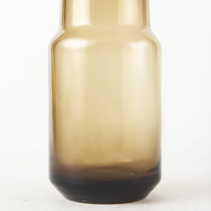 12" Brown Cylinder Crystal Glass Table Vase