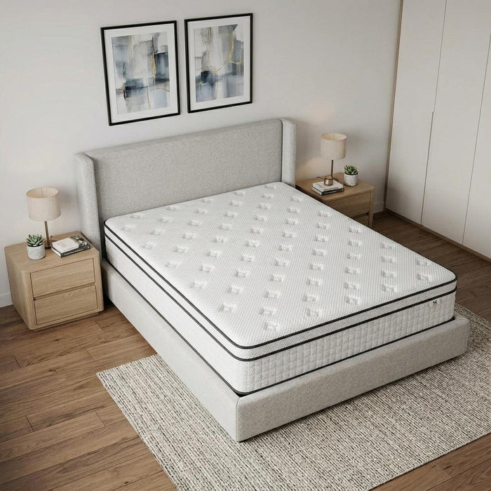 12" King Gel Memory Foam Check Medium Hybrid Mattress