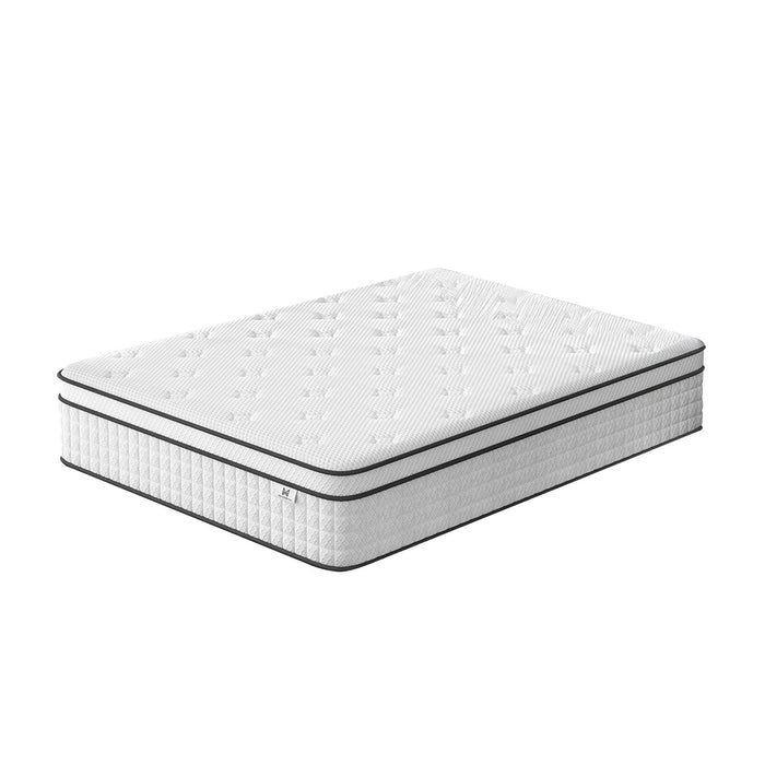 12" King Gel Memory Foam Check Medium Hybrid Mattress