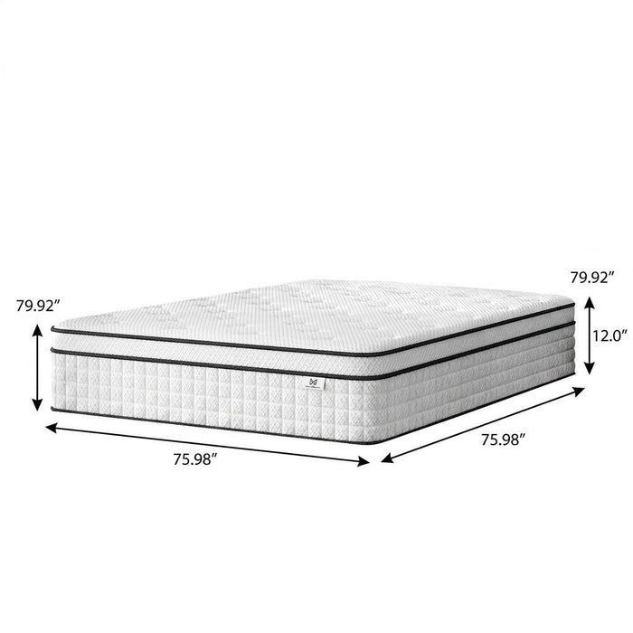 12" King Gel Memory Foam Check Medium Hybrid Mattress