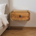 12" Oak Solid Wood One Drawer Floating Nightstand