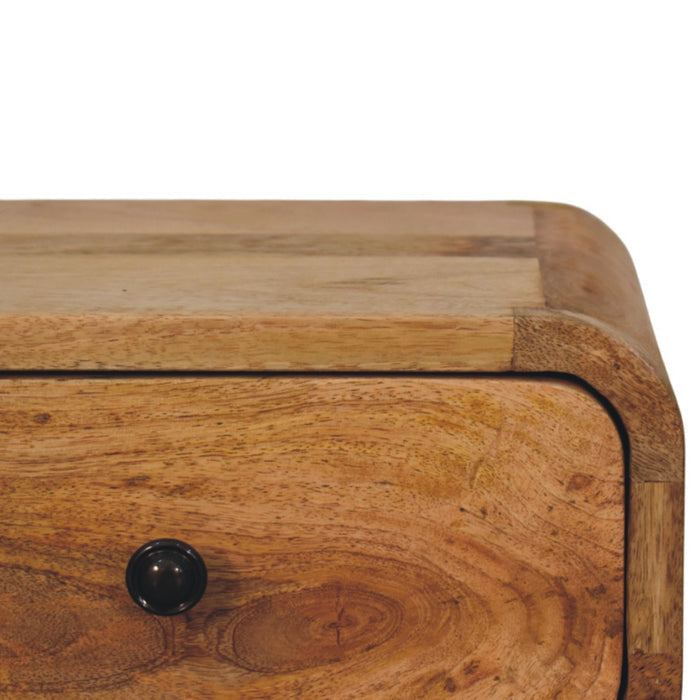 12" Oak Solid Wood One Drawer Floating Nightstand