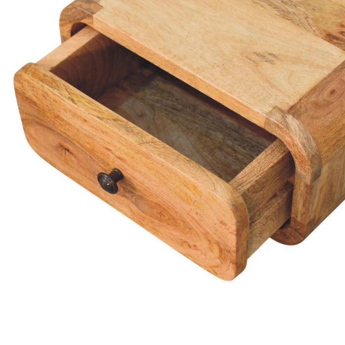 12" Oak Solid Wood One Drawer Floating Nightstand
