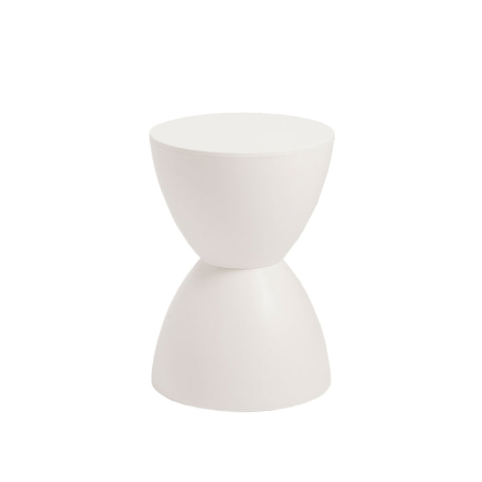 12" White Heavy Duty Plastic Hourglass Indoor Outdoor Side Table
