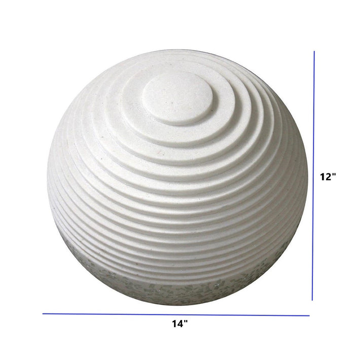 12" White Sandstone Garden Stone