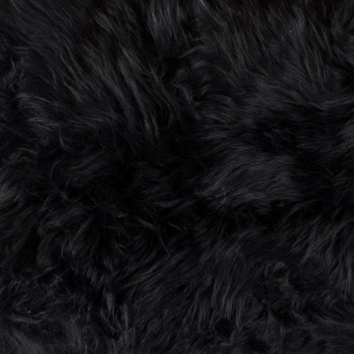 12" X 20" Black Sheepskin Lumbar Throw Pillow