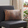 12" X 20" Brown Cowhide Throw Pillow