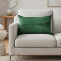 12" X 20" Green Cowhide Throw Pillow