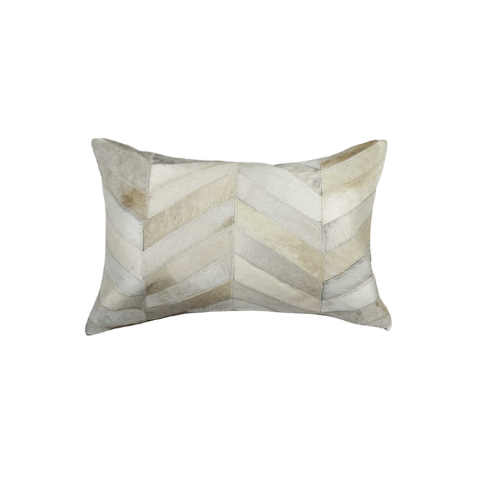 12" X 20" Natural Chevron Cowhide Throw Pillow
