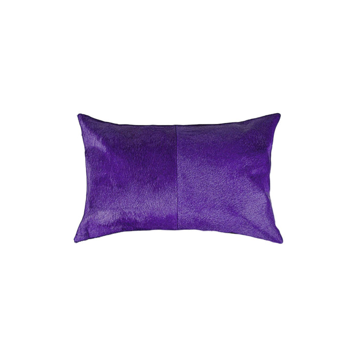 12 X 20 Purple Cowhide Throw Pillow