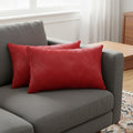 12" X 20" X 5" Wine Cowhide  Pillow 2 Pack