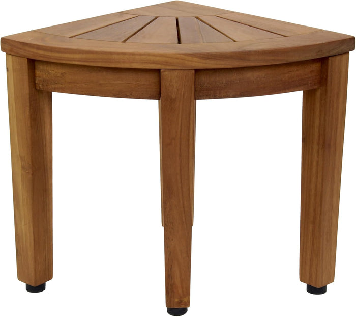 13" X 12" Brown Teak Corner Shower Bench