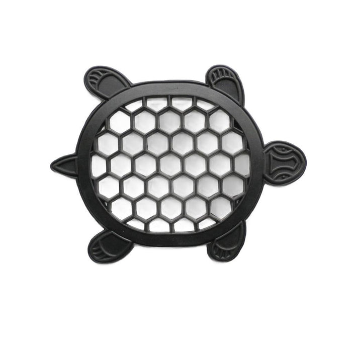 13" X 17" Black Rubber Geometric Turtle Outdoor Door Mat