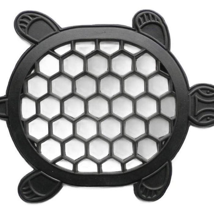 13" X 17" Black Rubber Geometric Turtle Outdoor Door Mat