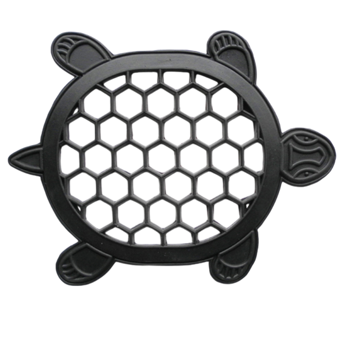 13" X 17" Black Rubber Geometric Turtle Outdoor Door Mat