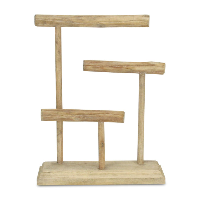 14" Brown Drift Wood Three Tier Decorative Jewelry Holder