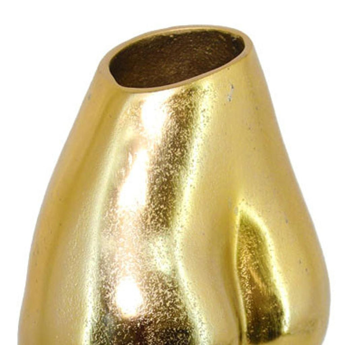 14" Gold Cast Aluminum Female Form Table Vase