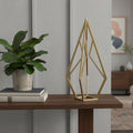 14" Gold Metal Open Geometric Tabletop Sculpture