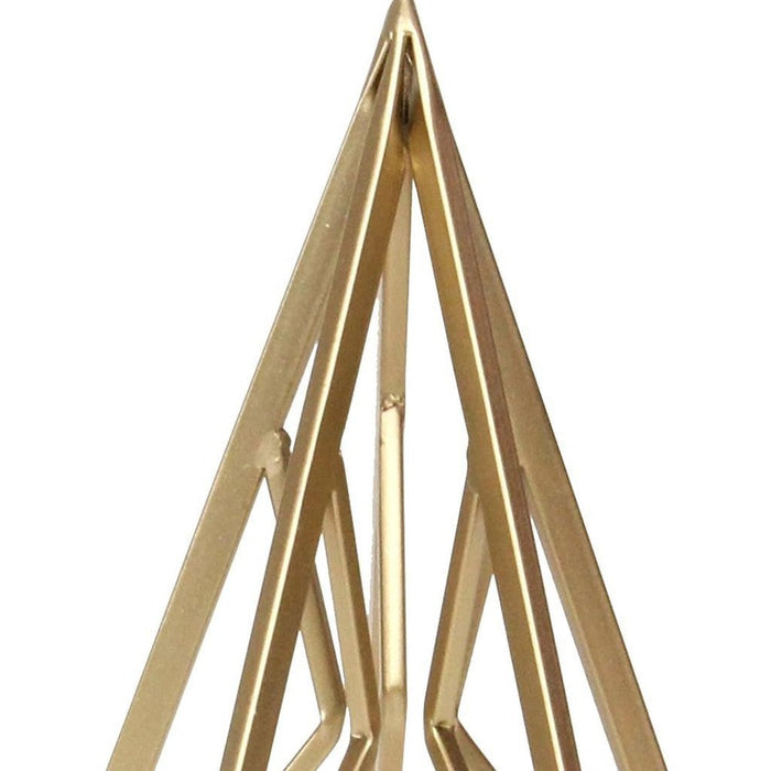 14" Gold Metal Open Geometric Tabletop Sculpture