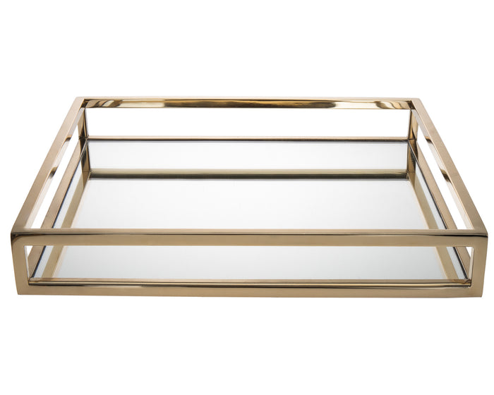 14" Gold Square Metal Serving Tray