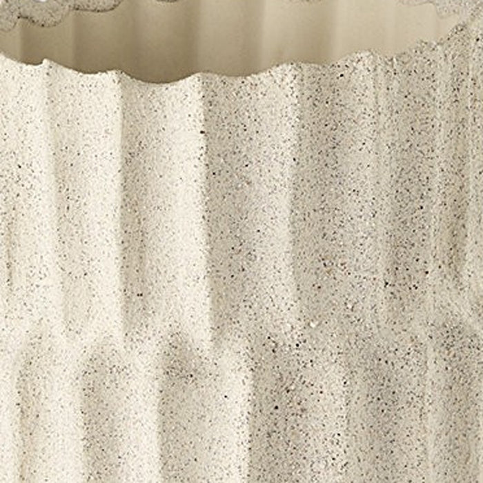 14" Sand Ceramic Cylinder Table Vase