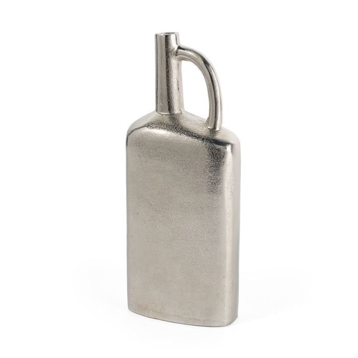 14" Silver Aluminum Jug Table Vase