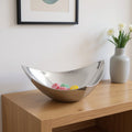14" Silver Aluminum Triangular Bowl