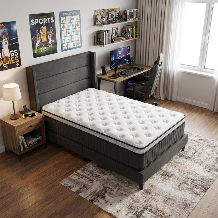 14" Twin Memory Foam Medium Euro Top Hybrid Mattress