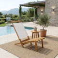 15" Brown and Natural Wood Solid Wood Outdoor Deck Chair